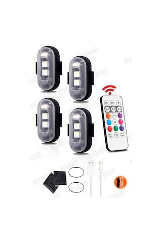 4'lü Uzaktan Kumandalı Şarjlı Mini Led Işık/çakar Led/drone Işığı/anti Çarpışma Uyarı Işığı