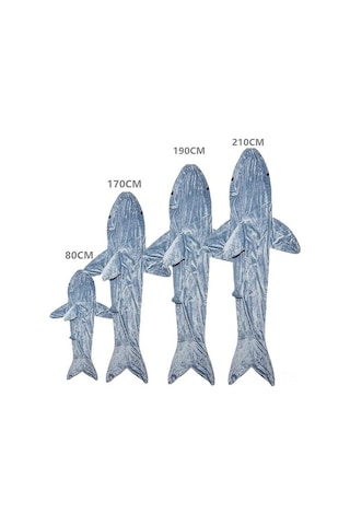 Pazly Shirin Köpekbalığı Battaniyesi - Sıcak Kapüşonlu Tulum, 210cm Çok Renkli Yetişkin Erkek Uyku İçin Çok Renkli