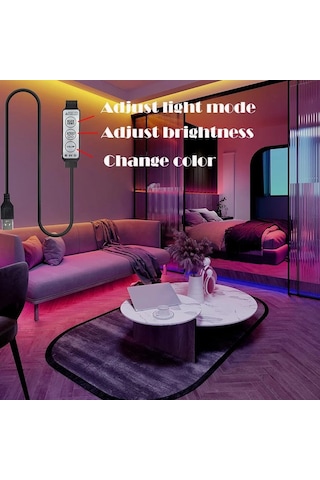 Çok Renkli Led Işık Şeritleri Bluetooth Usb 5v Led Şerit Rgb Esnek Led Lamba Bant Masaüstü Ekranı Arka Led Aydınlatmalar 56897682