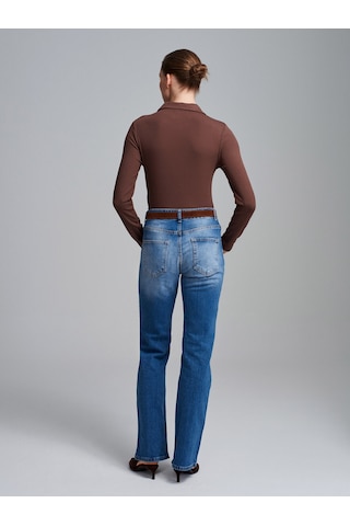 Dilvin 72296 Düşük Bel Kemerli Pantolon-mavi Mavi
