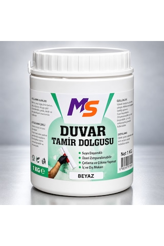 Hazır Duvar Tamir Dolgusu 1 Kg Macunu Zemin Alçı Sıva Derin Boşluk Doldurucu Çatlak Onarıcı Giderici