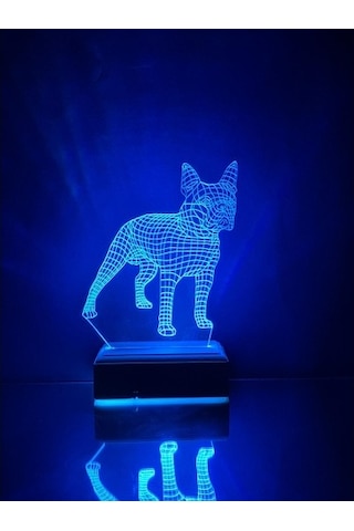 Özel Tasarım Kişiye Özel Hediye Küçük Köpek 3D Led Lamba