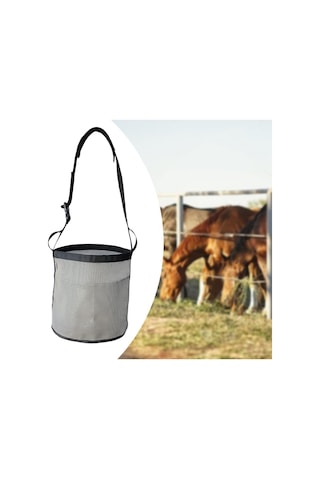 Homyl At Yem Torbası File Nefes Alabilen Güçlendirilmiş Gri Gri