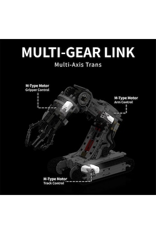 Arm Robot Kol Yapı Kiti 1468 Parça Uzaktan Kumandalı 4 Motorlu Paletli Stem Eğitim Seti