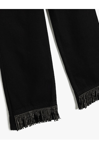 Koton Pamuklu Cepli Bol Paça Denim Pantolon Siyah 5wkg40107ad Siyah