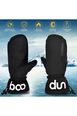 Kış Kayak Kar Eldivenleri Kadınlar Erkekler Suya Dayanıklı Dokunmatik Ekran Sıcak Eldivenler Kayak Ve Kar Sörfü Açık Sporlar İçin Gri