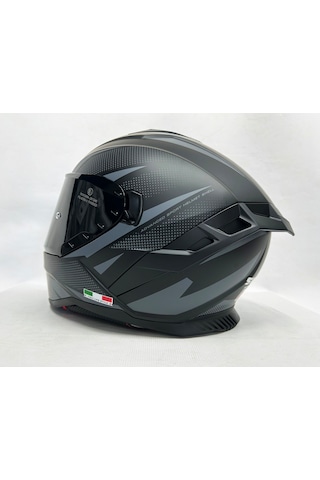 Sway Sw 867 Asphalt Black Grey Siyah Vizörlü Iç Vizörlü Kapalı Kask