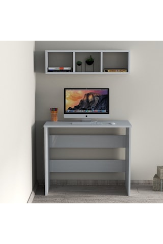 Tanmob Çalışma Masası Raflı Beyaz - Clm0201