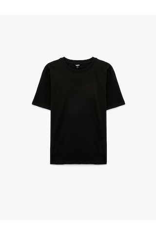 Koton Regular Fit Bisiklet Yaka Pamuklu Basic Kısa Kollu Tişört Siyah 6sam10011mk