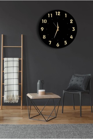 Modern Ahşap Duvar Saati Sağlam Çok Şık Ve Birarada..no:65 Siyah