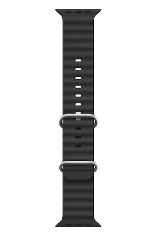 Microsonic Apple Uyumlu Watch Series 7 41mm Kordon Ocean Band Siyah