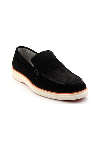 Bambi Siyah Hakiki Deri Erkek Loafer Ayakkabı E01054184802 Siyah