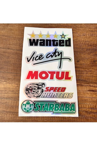 Araç Arka Cam Yazısı Hologramlı Yan Kapı, Yan Cam Stickerı Wanted