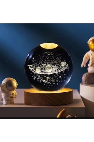 3d Kristal Cam Küre, Ahşap Soketli Gece Lambası,led, Sevgiliye Hediye, Noel, Öğretmenler Günü, Özel Tasarım Har