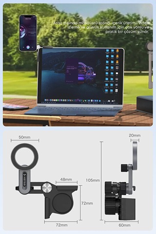 Multi-joint Ekran Yanı Manyetik 360 Ayarlanabilir Başlık Araç İçi Telefon Tutucu 1