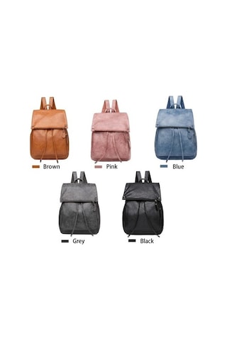 İpli Kadın Büyük Kapasiteli Sırt Çantası - Kahverengi Diğer