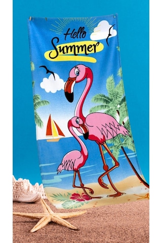 Plaj Havlusu 75x150 Flamingo Desenli