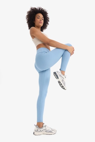 DeFactoFit Yüksek Bel Beli Saran Esnek Basic Düz Sporcu Tayt B4147AX25SPBE299 Mavi