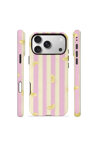 Apple iPhone Uyumlu 17 Pro Max Vorian Çift Katmanlı Magsafe Kılıf Pink Lemon Parade