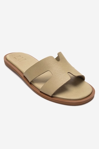 Luvishoes Bıora Yeşil Hakiki Deri Kadın Terlik