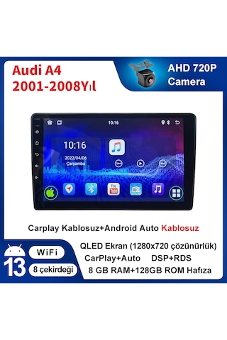 Audi A4 2001-2008yıl 8gb Ram 128gb Carplay Araç Multimedya