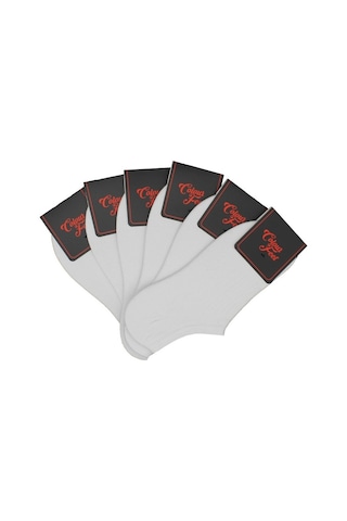 Cf Colour Feet Cf 6'Lı Paket Düz Beyaz Kadın Çorap Beyaz