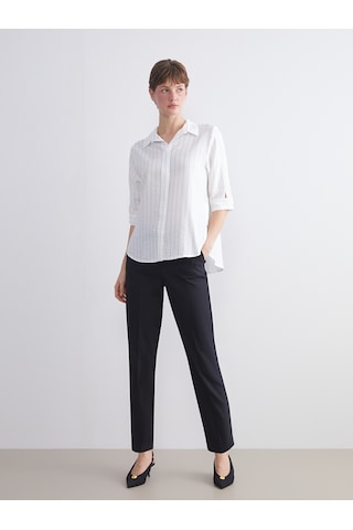 Lcwaıkıkı Classic Beyaz Loose Fit Çizgili Bluz