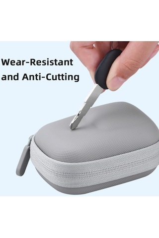 Butu Osmo Action / 3 / 4 / Gopro 9 / 10 / 11 Kamera İçin Brdrc Saklama Çantası Karabinalı Pu Deri Taşıma Çantası - Gri