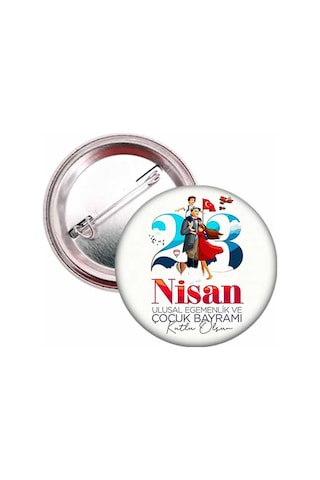 20 Adet - 23 Nisan Öğrenci Rozeti Model 4 Çok Renkli