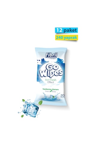 Fibril Go Wipes Ice Fresh Islak Mendil 20'li x 12 Paket 240 Yaprak Fibril Go Wipes Ice Fresh Islak Mendil 20'li x 12 Paket 240 Yaprak