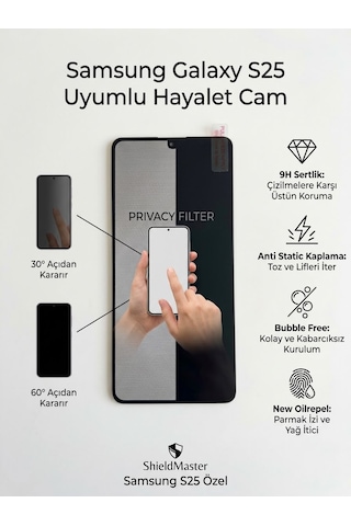 Samsung Galaxy S25 Uyumlu Ekran Koruyucu Hayalet Cam