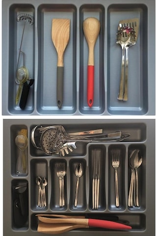 62/49 Cm 2'li Takım Cekmece Içi Kasıklık Ve Kepçelik Grı 50/40 Cm Kadar Kesılebılır 