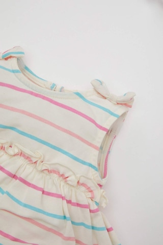 DeFacto Kız Bebek Yenidoğan Çizgili Penye Kolsuz Tulum Elbise C9583A524HSER105 Ekru