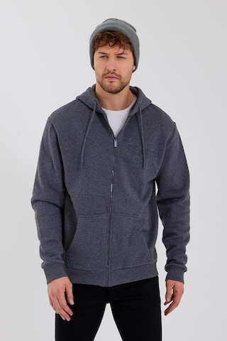 Polostate Age Of State Nakışlı Fermuarlı 3 İplik Sweatshirt Antrasit