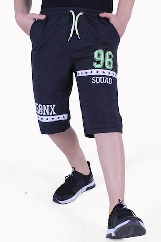Fyk Kids 3'lü Bronx 96 Squad Baskılı Fosfor Renkli Erkek Çocuk Füme-siyah-lacivert Kapri Çok Renkli