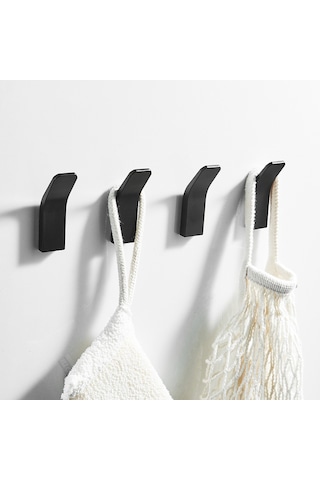 Leezsing Adet Havlu Kancası Yapışkan Askı Havlu Askısı Duvar Askısı Pas Önleyici Kancalar Matkap- Kapı Kancaları Banyo Tuvalet Mutfak Ofis Tuvalet Kapı Siyah