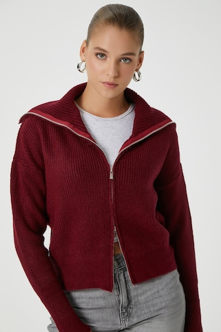 Ritnice Kadın Woody Grade Bordo Çift Taraf Fermuarlı Polo Triko Hırka Bordo