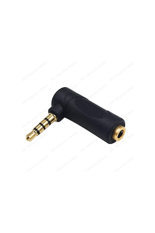 90 Derece Açılı 3.5 MM 4 Kutuplu Erkek-Dişi Ses Uzatma Adaptörü