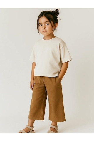 R.g Kız Çocuk Pamuklu Basic Crop T-shirt-15860 Beyaz