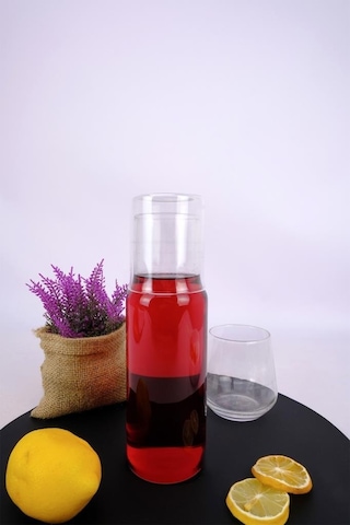 Digithome Cam Kapaklı Başucu Su Ve Meşrubat Sürahisi Karaf Şişe 600 Ml H2o75975 C1-1-18