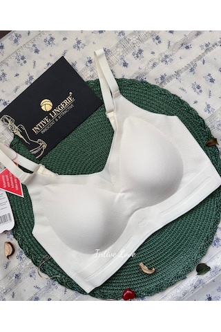 Intive Pureform Balensiz Dikişsiz Kopçasız Dokulu Seamless Bralet Ekru