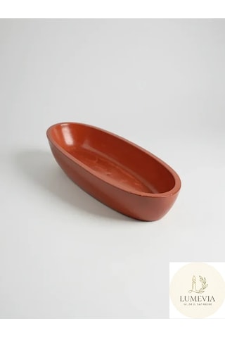 Oval Dekoratif Kase Kızılkahve Oval Dekoratif Kase Kızılkahve