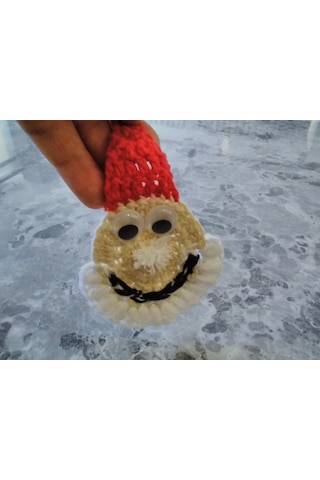 El Yapımı Noel Baba Yılbaşı Anahtarlık 10cm 5cm