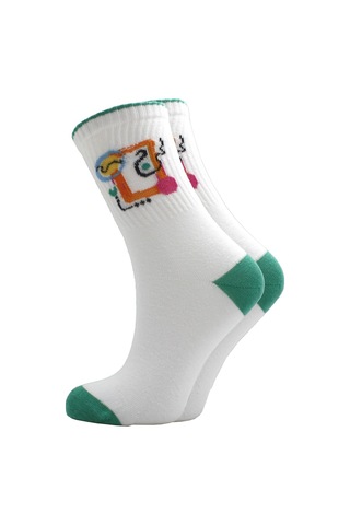 Kadın Çok Renkli Pamuklu Desenli Soket Çorap 3'lü Paket Çok Renkli