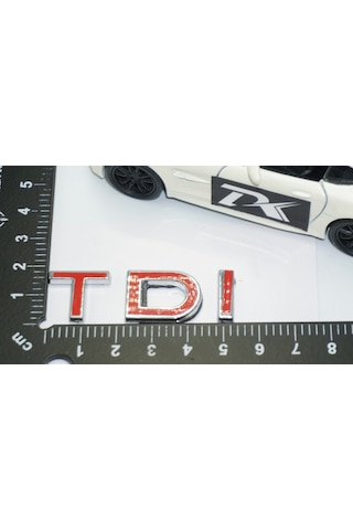 Dk Tuning Tdi 3 Kırmızı Bagaj Krom Abs Yazı Logo Skoda İle Uyumlu