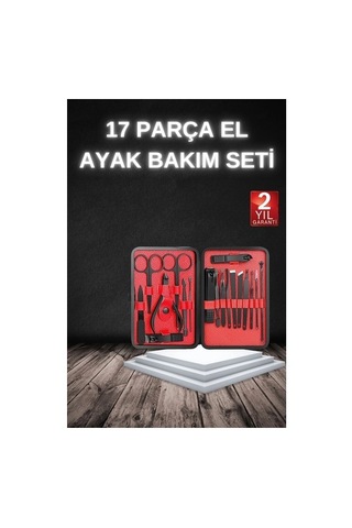 17 Parça Manikür Seti Taşınabilir Özel Çantalı El Ve Ayak Bakımı Tırnak Batığı Temizleme 32858158