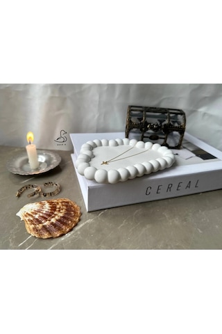 Bubble Bulut Görünümlü Taş Tozu Dekoratif Tabak 6 Lı Set