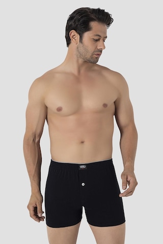 Arma Yıldız 6'lı Paket Erkek Siyah Geniş Kalıp Büyük Beden Boxer Battal Boy İç Giyim %100 Pamuklu Siyah