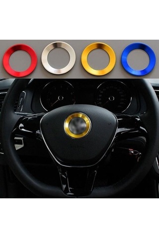 Novahub Altın 1 Araba Direksiyon Amblem Halkası 3d Metal Çıkartmalar - Styling Aksesuarı Altın