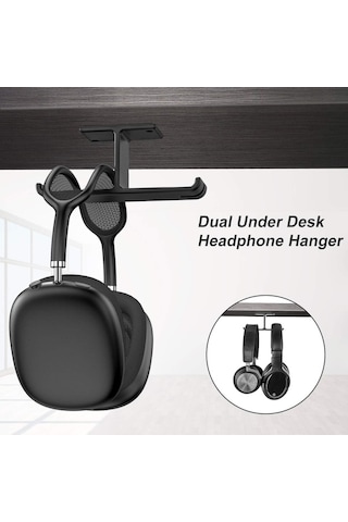 Yingfu New Bee Çift Kulaklık Standı, Oyuncu Kulaklığı Standı, Evrensel 2 Yönlü Tutucu, Tüm Kulaklıklar İçin, Kablo Saklama,